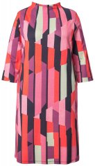 Ulla Popken 845794 Mönstrad jerseyklänning Rosa
