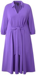 Ulla Popken 846373 A-linjeformad sweatklänning med 3/4-ärm Lila