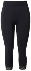 Ulla Popken 846491 3/4-strumpleggings med spets Svart