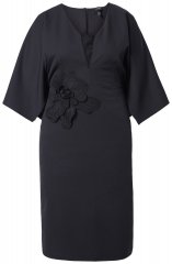 Ulla Popken 847909 Blommig midiklänning Svart
