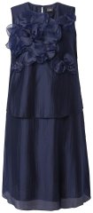 Ulla Popken 847918 Blommig chiffongklänning Mörkblå