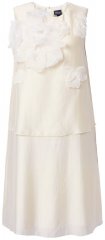 Ulla Popken 847918 Blommig chiffongklänning Benvit