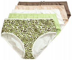Ulla Popken 848810 Djurmönstrade trosor 5-pack Taupe