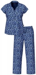 Ulla Popken 849144 Djurmönstrad pyjamas Mörkblå