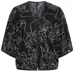 Ulla Popken 849213 Broderad bolero i sidenmix Svart