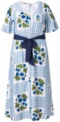 Ulla Popken 849662 Blommig skjortklänning Benvit