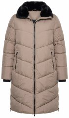 Ulla Popken 850041 Vadderad kappa Taupe