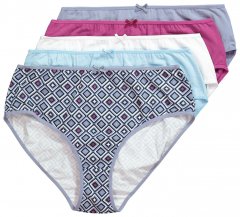 Ulla Popken 850077 Mönstrade trosor 5-pack Ljusblå