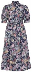 Ulla Popken 850298 Blommig skjortklänning Mörkblå