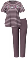 Ulla Popken 850403 Blommig pyjamas Brun