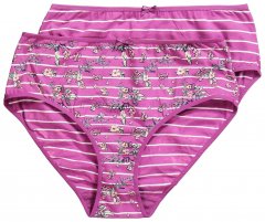 Ulla Popken 850538 Blommiga trosor i ekologisk bomull 2-pack Violett