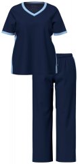 Ulla Popken 851245 Randig pyjamas Mörkblå
