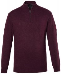 JP1880 851428 Stickad tröja med dragkedja i kragen Plommon TALL