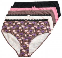 Ulla Popken 851711 Blommiga trosor 5-pack Brun