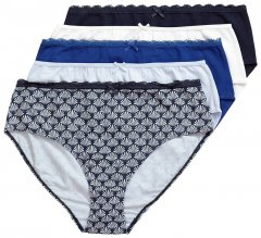 Ulla Popken 851730 Mönstrade trosor 5-pack Ljusblå