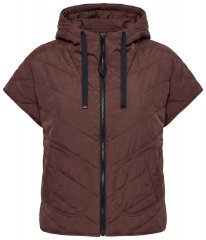 Ulla Popken 851785 Oversize quiltad väst med huva Brun