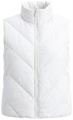 Ulla Popken 851833 Quiltad väst med ståkrage Benvit