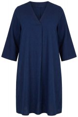 Ulla Popken 852191 Jeansklänning med fickor Denimblå