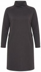 Ulla Popken 852456 Sweatklänning med polokrage Mörkbrun