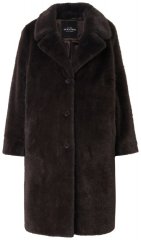 Ulla Popken 852605 Kappa i fuskpäls Mahognybrun