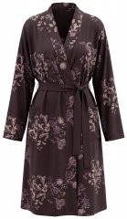 Ulla Popken 853204 Blommig morgonrock Brun