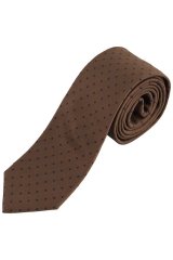 JP1880 853822 Prickig sidenslips extralång Mörkbrun