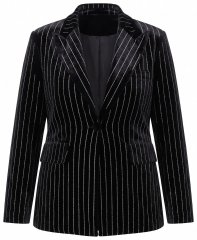 Ulla Popken 855499 Sammetskavaj med strass Svart