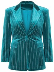 Ulla Popken 855499 Sammetskavaj med strass Turkos