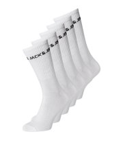 Jack & Jones Basic Logo Tennisstrumpor Vit 5-pack