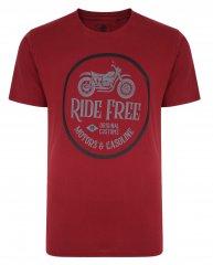 Kam Jeans Ride Free Crew Neck T-Shirt Wine