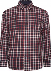 Kam Jeans 6303 Long Sleeve Casual Check Shirt Navy
