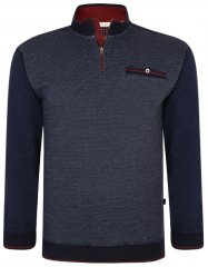 Kam Jeans 7020 Zip-collar Top Navy