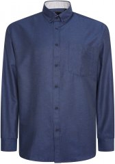 Kam Jeans P020 Premium Long sleeve Oxford Shirt Navy