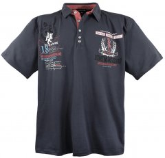 Lavecchia 2038 Printed Jersey Poloshirt Charcoal