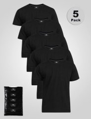 D555 Smartly T-shirt med rund hals Svart 5-pack