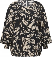 Kaffe Curve Olla Långärmad blus Svart