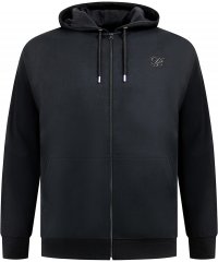Duke Kenilworth Pin Tuck Sleeves Zip Through Hoodie Dark Navy