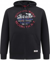 Duke Southampton Brooklyn Chest Print Full Zip Hoodie Black