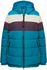 Ulla Popken HYPRAR Striped Triple Function Fully Lined Quilted Jacket Dark Petrol