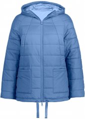 Ulla Popken Reversible Butterfly Print Fully Lined Quilted Jacket Blue Denim