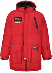 JAY-PI Warm Quilted Parka Dual Function Windproof and Water Repellent Red