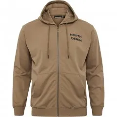 North Latitude Hoodie with Zipper Dark Sand