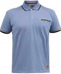 D555 Talbot Pique with Jacquard Collar Polo Shirt Blue