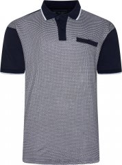 Kam Jeans 5518 Smart Mini Geo-Print Polo Navy
