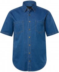 JP1880 Shirt Denim Short Sleeve Blue TALL