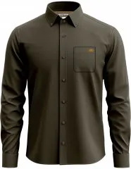 Motley Denim Lisbon Long Sleeve Shirt Dark Khaki