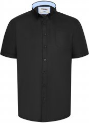 D555 James Kortärmad Oxfordskjorta TALL Svart