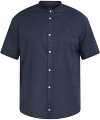 North Latitude 61109 Kortärmad Skjorta med Farfarskrage Marinblå