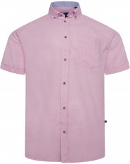 Kam Jeans 6340 Linen Mix Short Sleeve Shirt Pink