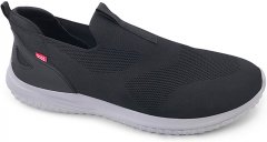 D555 Huddersfield Kingsize Hands Free Slip On with Knitted Top Shoes Black
